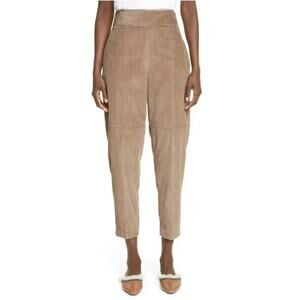 Brunello Cucinelli Cropped Cotton Corduroy Tapered Pants In Light Brown